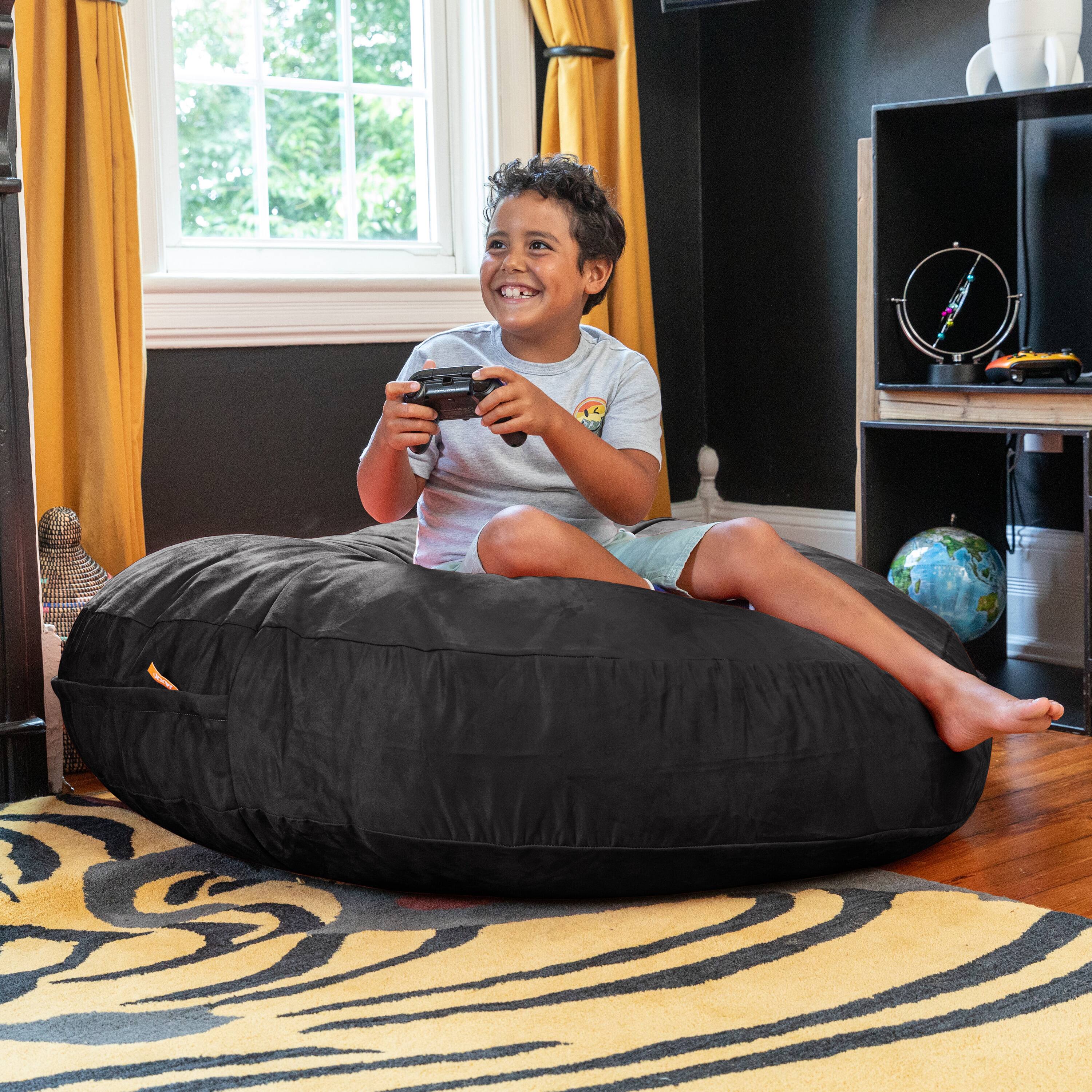 Alt View 2. Jaxx - Jaxx Cocoon 4 Foot Bean Bag Chair and Crash Pad, Black - Black.