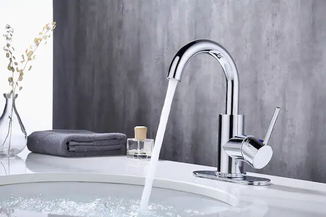 Front. Bothwa Home - Bothwa home Single-Handle Bathroom Sink Faucet 360 Degree Swivel Spout Single Hole Faucet - Chrome.