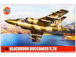 Level 4 Model Kit Blackburn Buccaneer S.2B Aircraft with 3 Scheme Options 1/48 Plastic Model Kit by Airfix - Multi