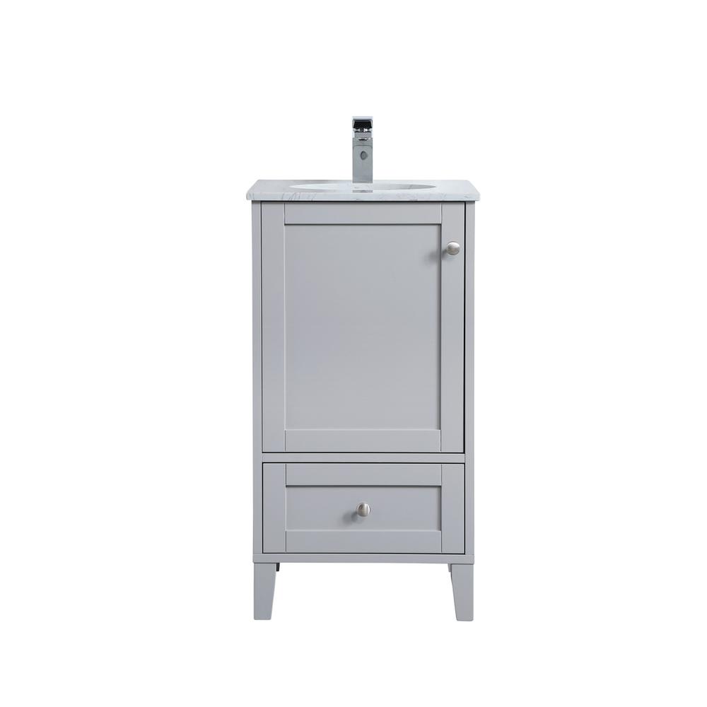 Alt View 2. Elegant Kitchen and Bath - 18 inch Single Bathroom Vanity in Grey - Grey.