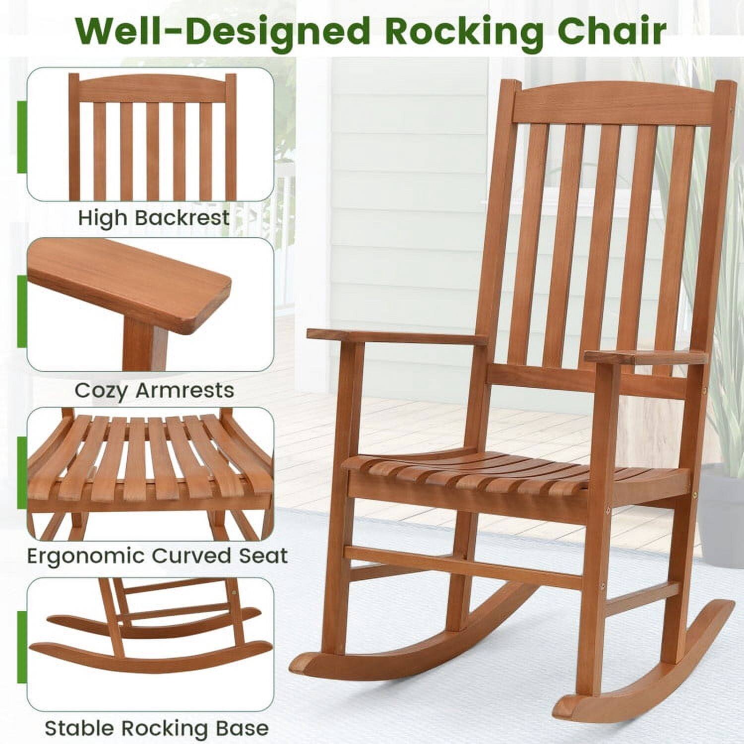 Well-Designed Rocking Chair

- High Backrest
- Cozy Armrests
- Ergonomic Curved Seat
- Stable Rocking Base