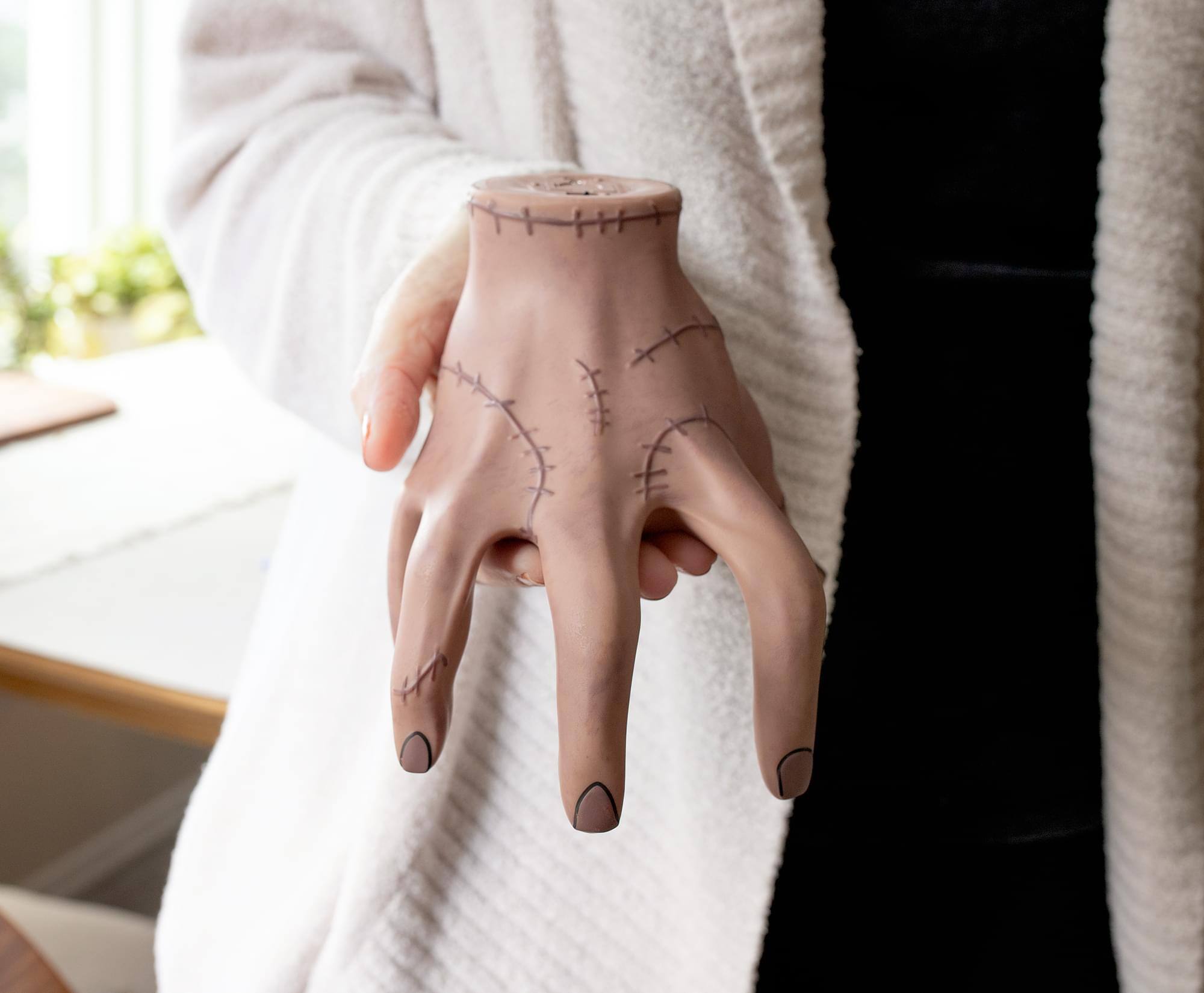 Alt View 5. Surreal Entertainment - Addams Family Wednesday Thing 6-Inch PVC Figural Mood Light - White.