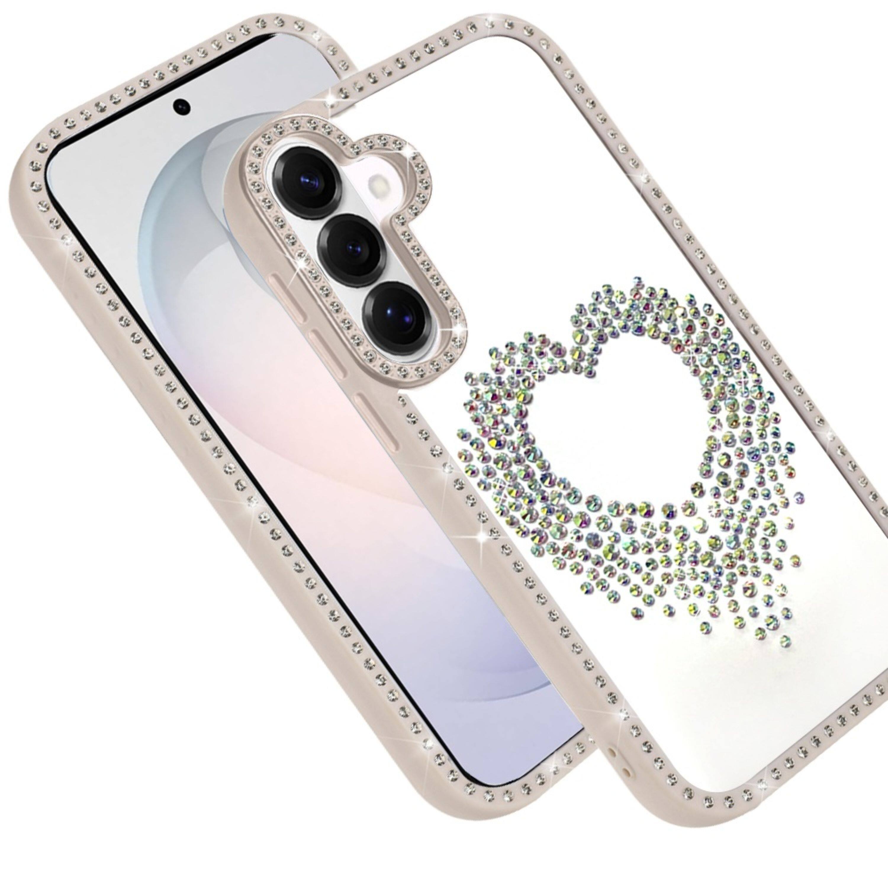 Kitcheniva Heart Shaped Crystals With Bling Border Plus Tempered Glass ...