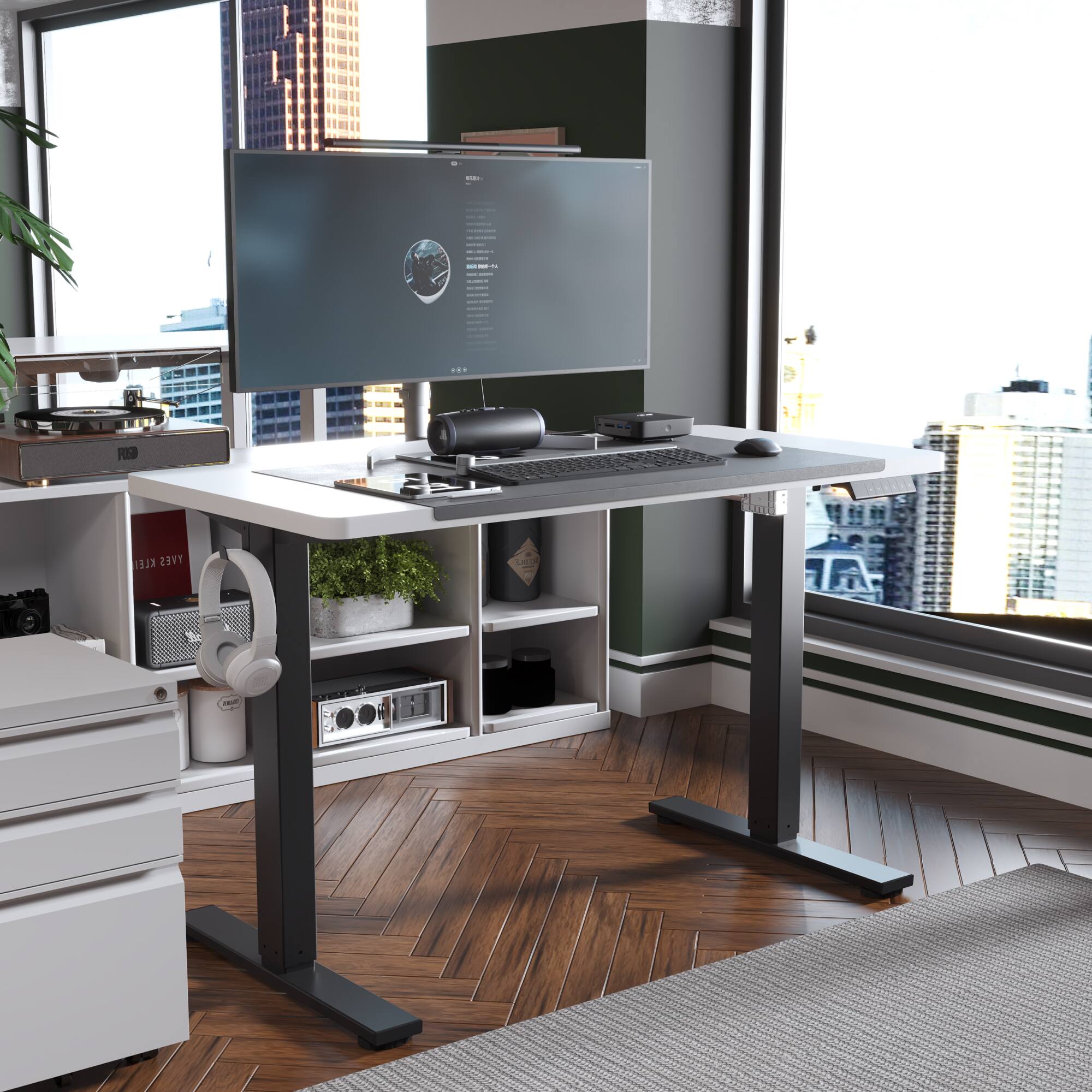 FlexiSpot E2 ブラック FlexiSpot E2 48''W Electric Adjustable Standing Desk Chipboard