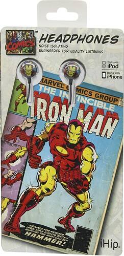 Alt View Standard 1. iHip - Marvel Retro Iron Man Earbud Headphones.