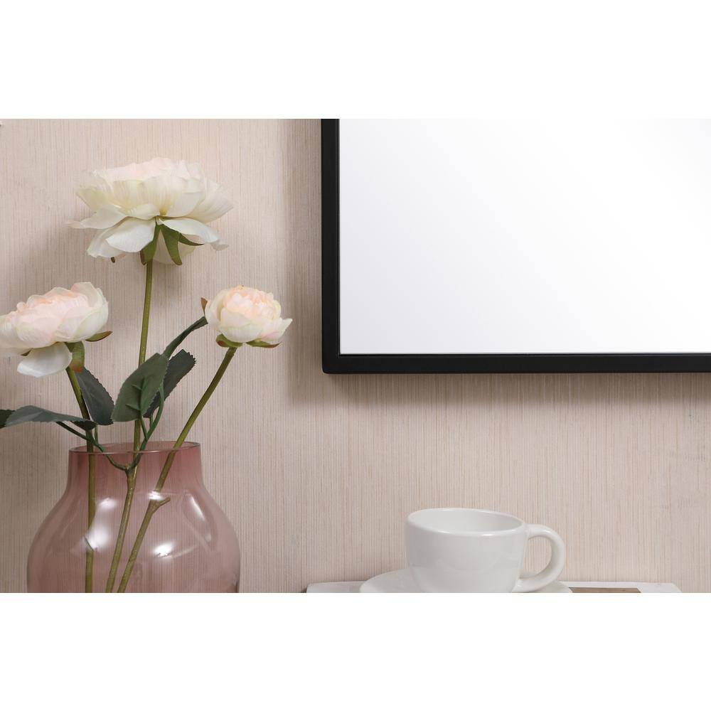 Alt View 2. Elegant Decor - Metal frame rectangle mirror 14x28 inch in black - Black.