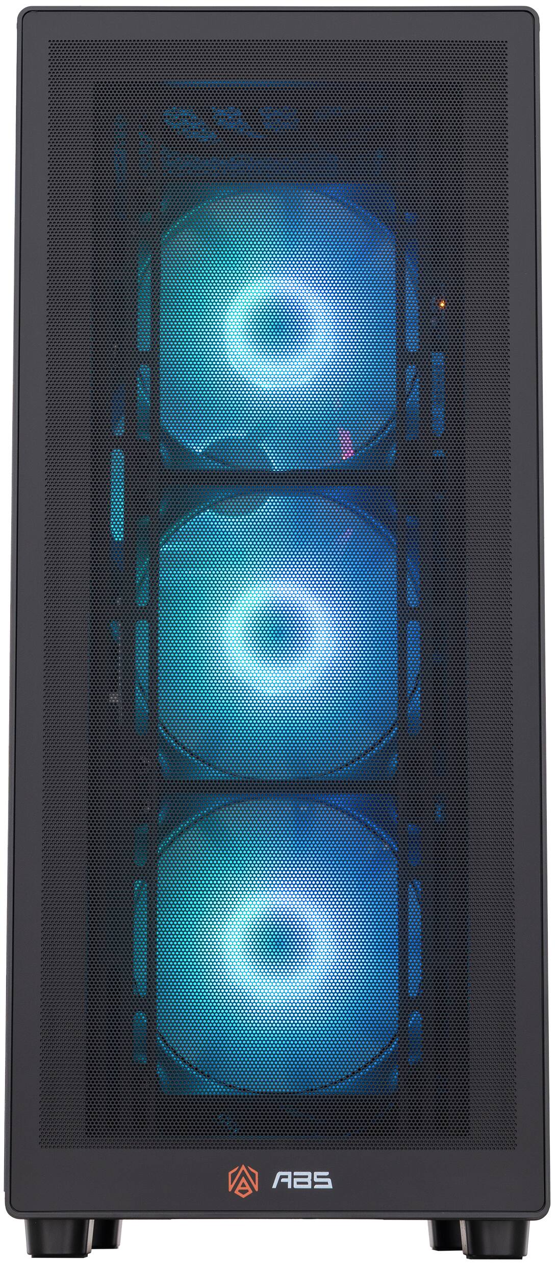 Angle. ADVANCED BATTLESTATIONS - ABS Stratos Aqua Gaming PC - Windows 11 - Intel Core Ultra 7 265KF - GeForce RTX 5070 - DLSS 4 - 32GB DDR5 - 2TB - BLACK.