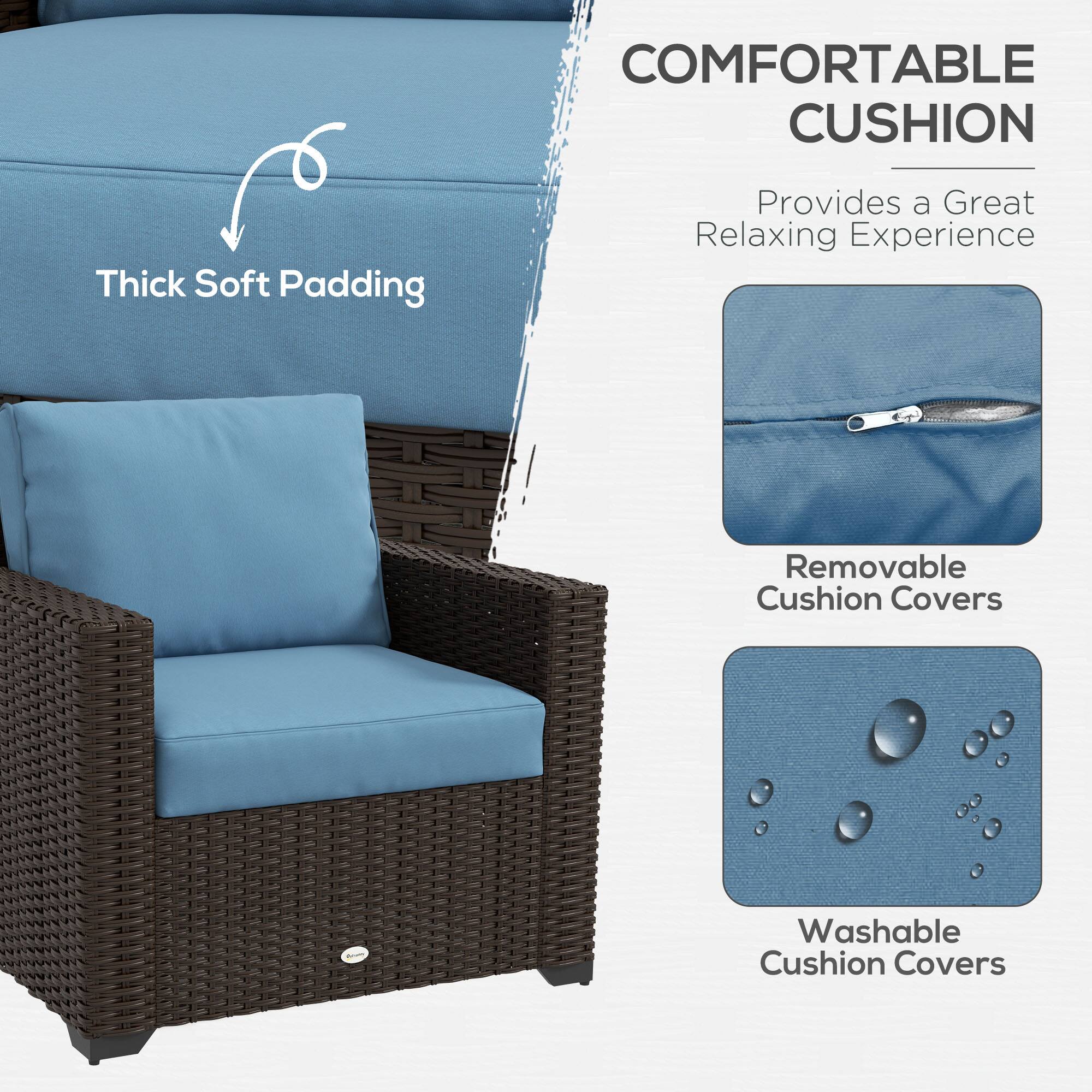 COMFORTABLE CUSHION
Thick Soft Padding
Provides a Great Relaxing Experience
Removable Cushion Covers
Washable Cushion Covers
