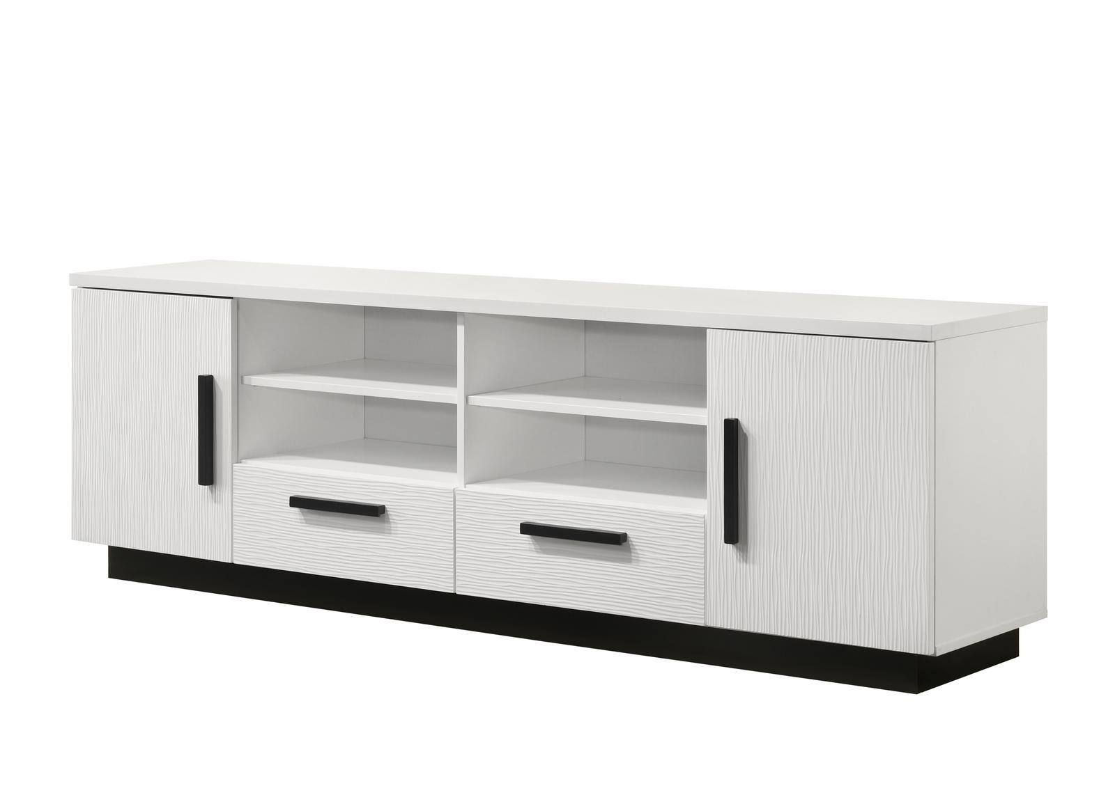 Spaco - Modern TV Stand for TVs Up to 70 Inch, 70.5 Inch Wide Media Console with Drawers, Cabinets, for Living Room - White