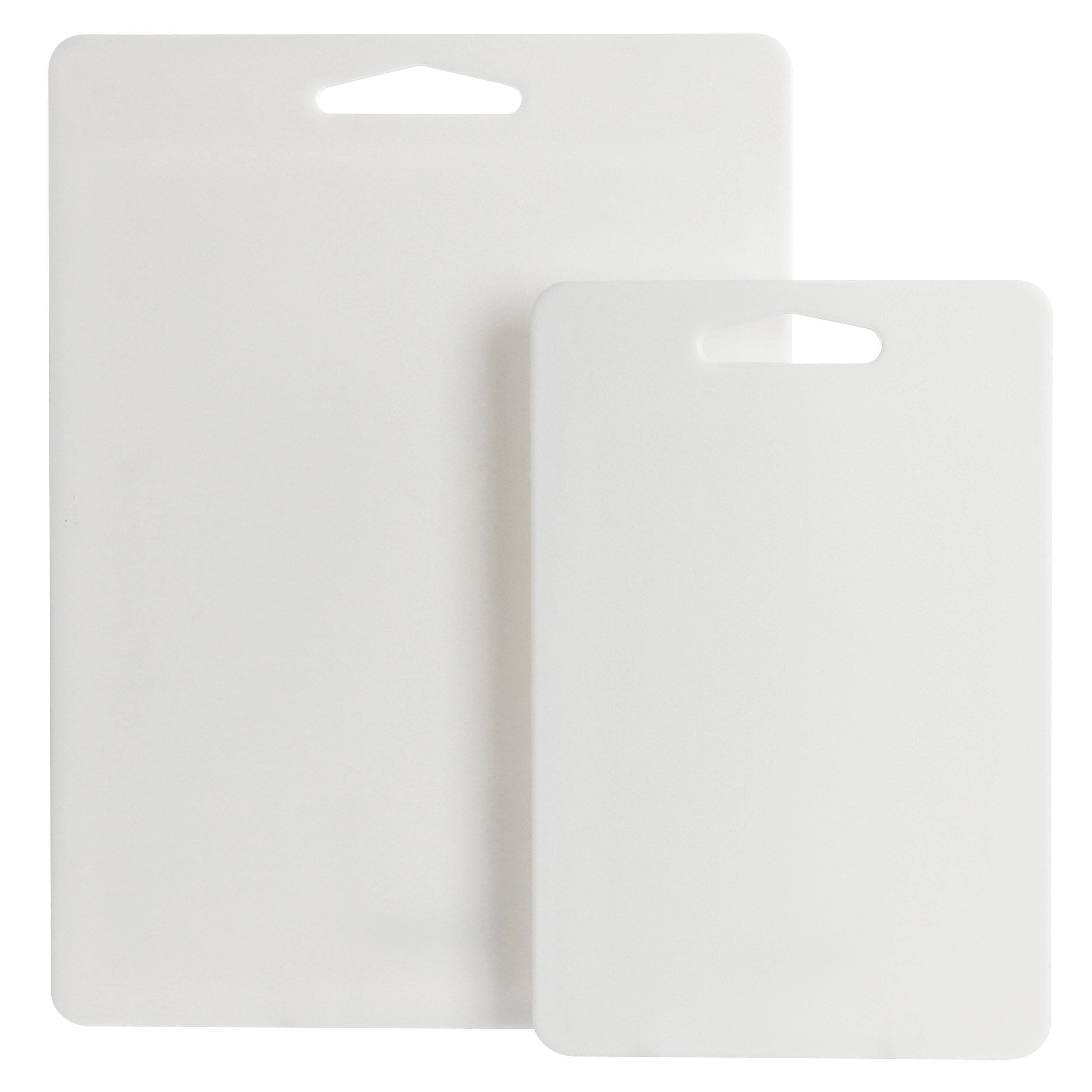 Alt View 1. Martha Stewart - Martha Stewart Everyday Fayer 2 Piece Polypropylene 16in and 12in Cutting Board Set in White - White.