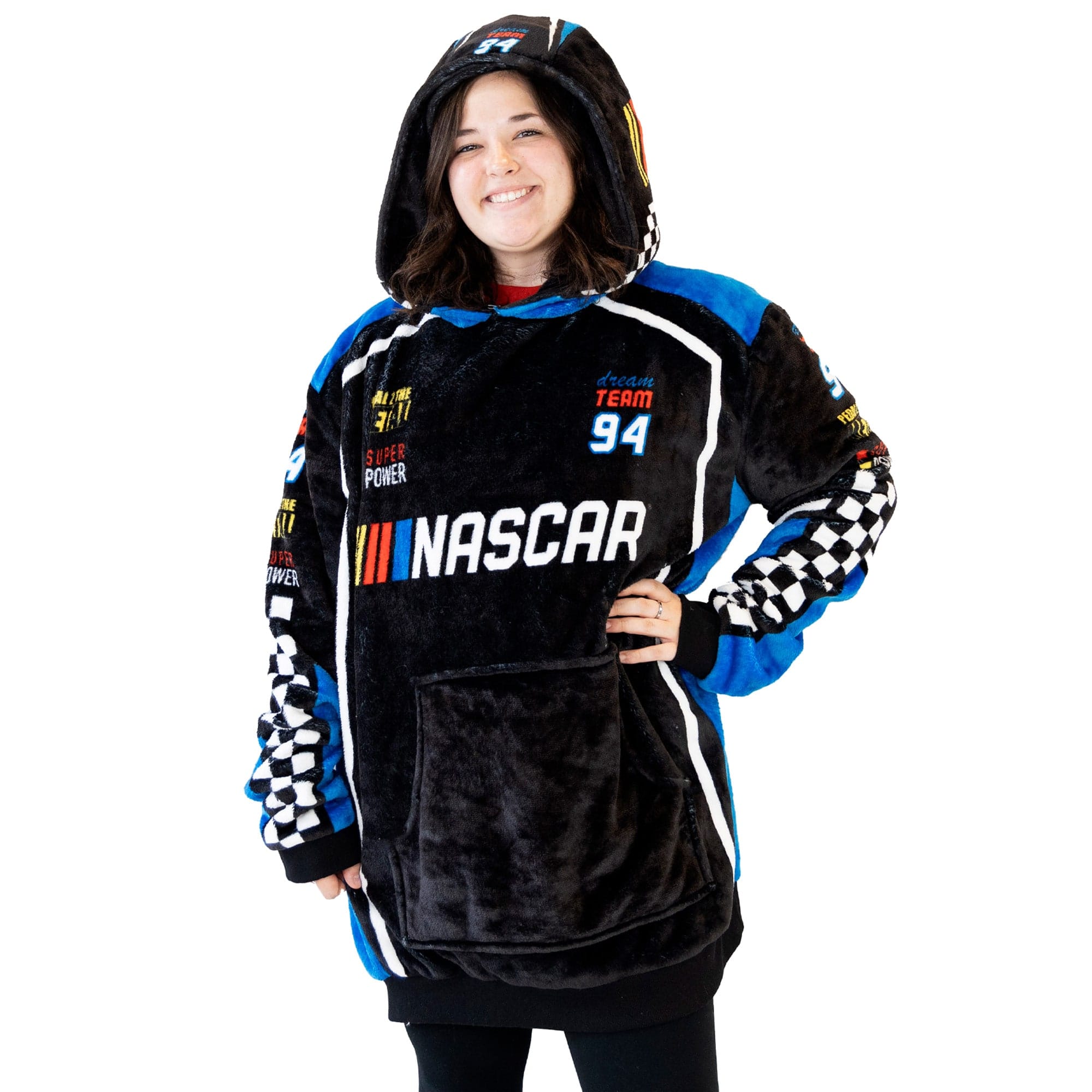 Plushible - NASCAR Snugible 2-in-1 Blanket Hoodie and Plushie - Black