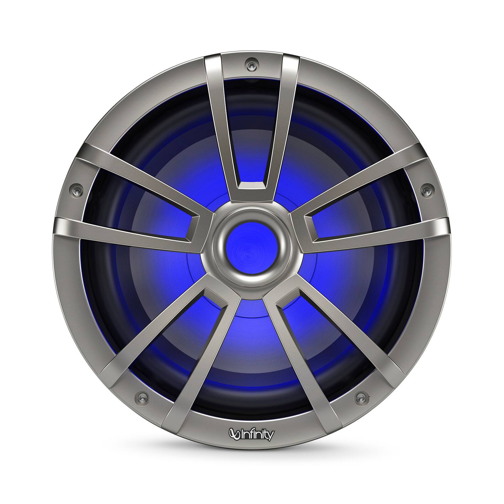 Alt View 6. Infinity - INFINITY 1022MLT 10" Marine subwoofer with rgb lighting - Titanium - Titanium.