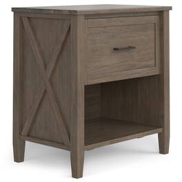 Simpli Home - Ela SOLID WOOD 24 inch Wide Transitional Bedside Table - Smoky Brown