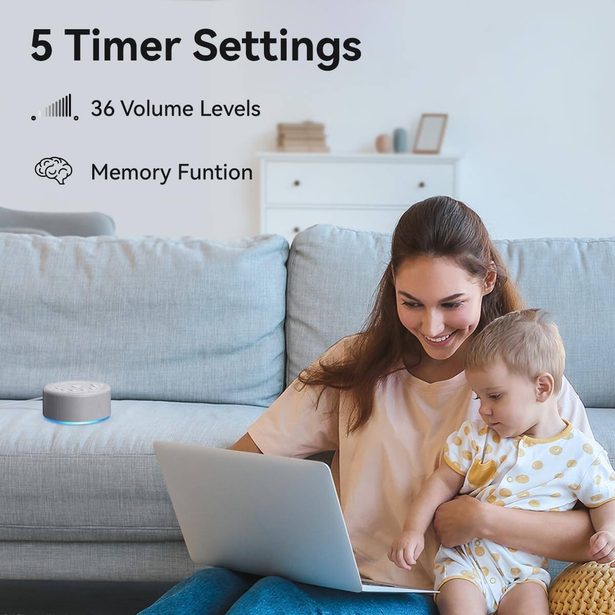 5 Timer Settings  
36 Volume Levels  
Memory Function