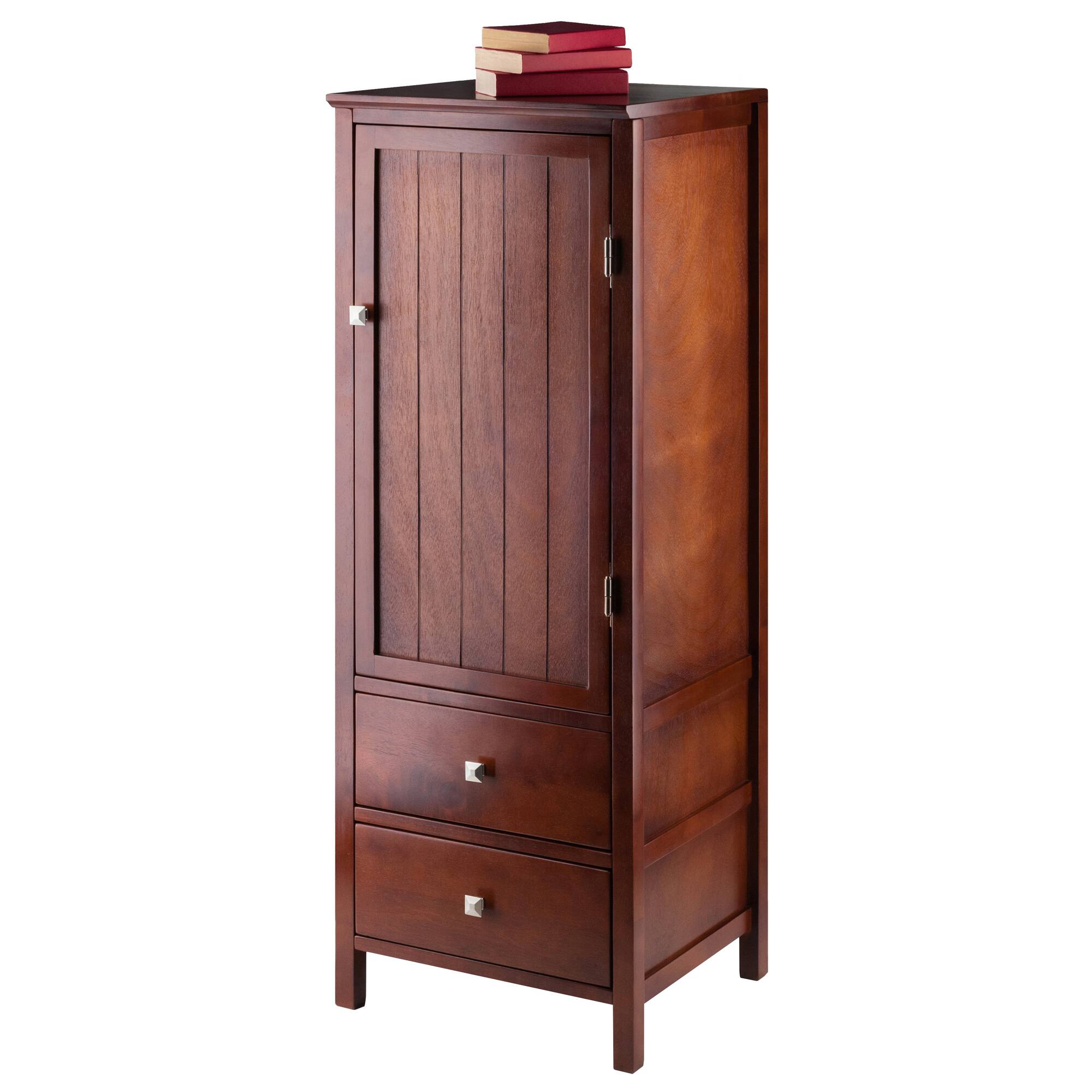 Alt View 4. Winsome Wood - Brooke Jelly 2-Drawer Cupboard - Walnut.