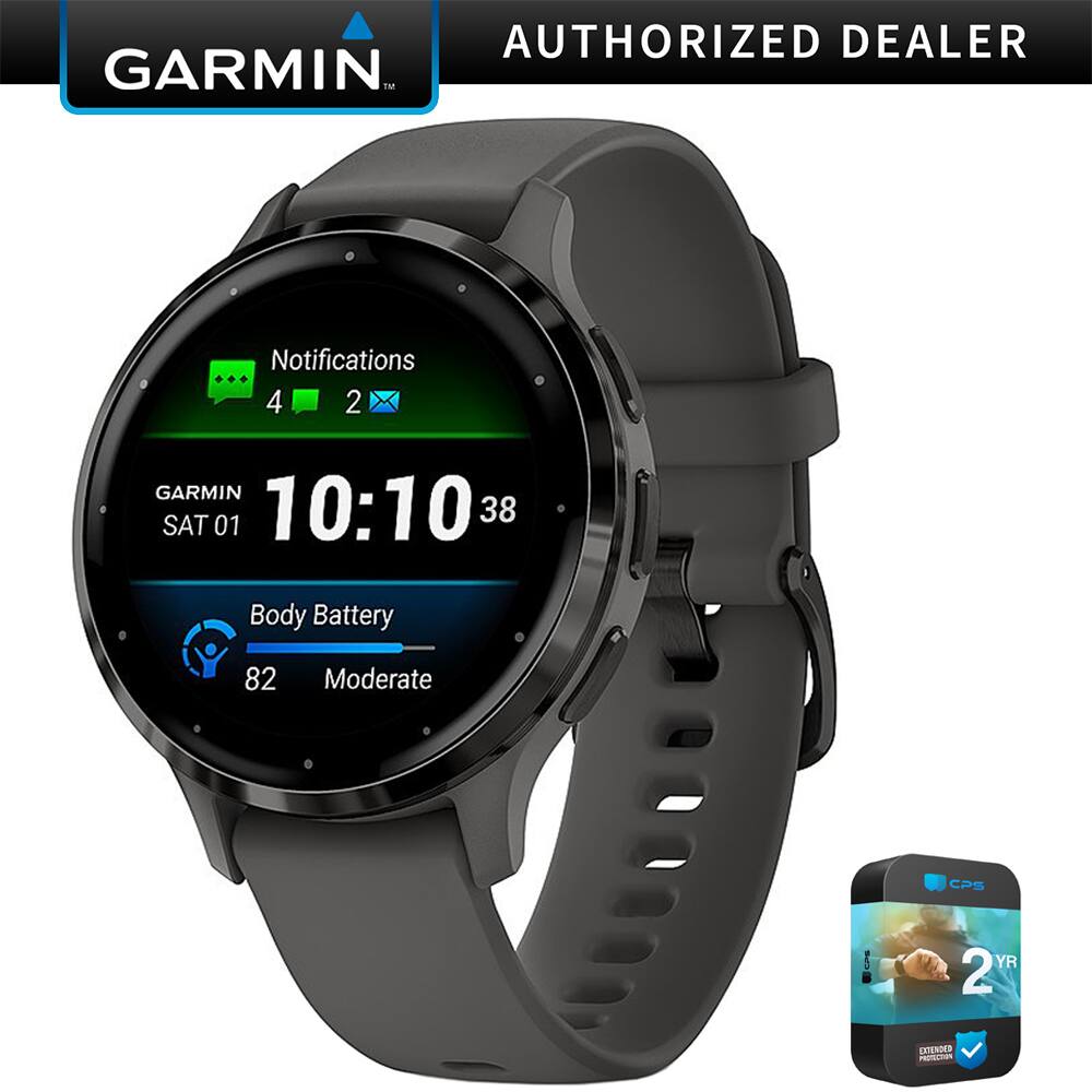 Garmin - Venu 3S Fitness GPS Smartwatch Steel Bezel w/ Pebble Gray Case + Warranty Kit - Stainless Steel and Pebble Gray - (2023)
