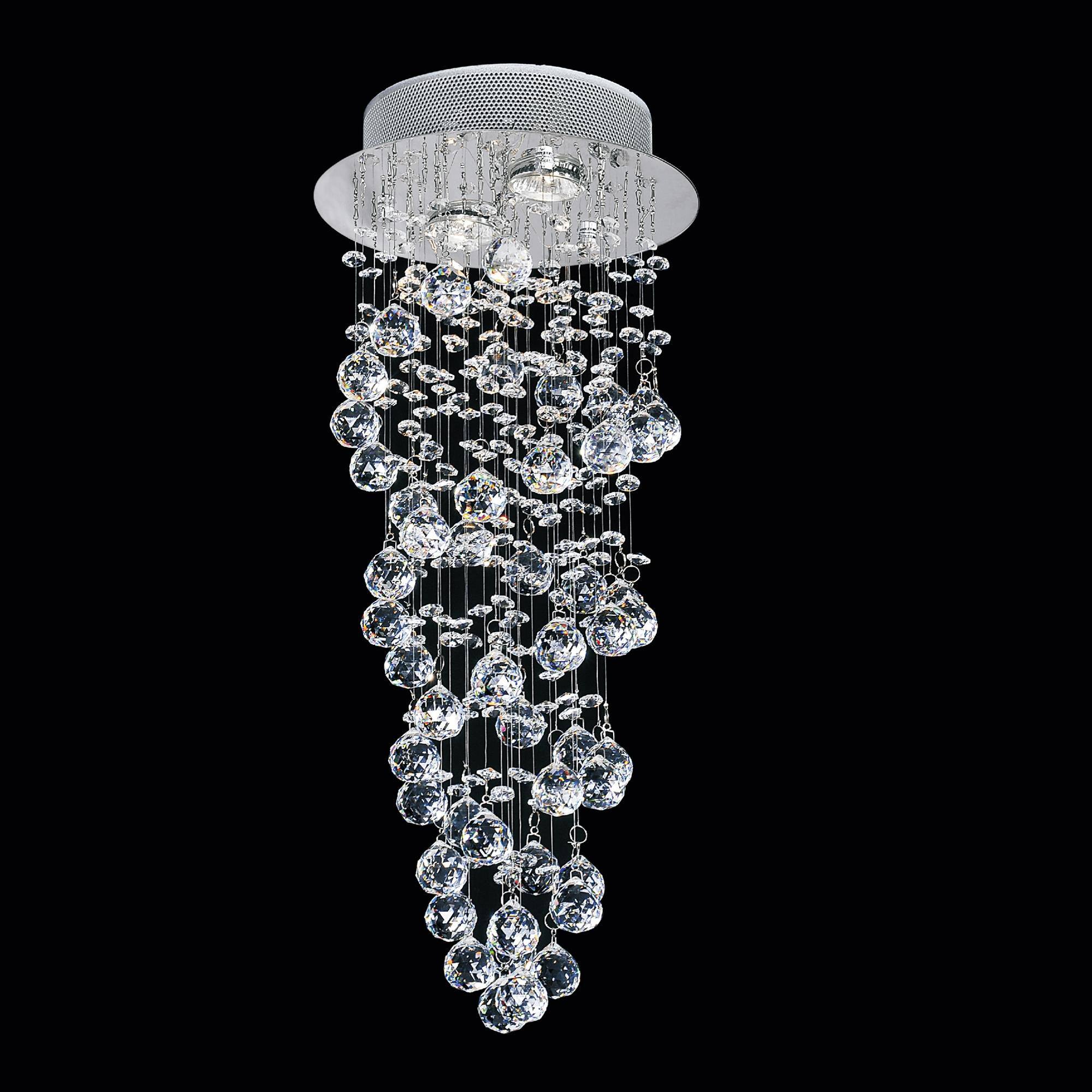 Angle. CWI Lighting - Double Spiral 2 Light Flush Mount With Chrome Finish - Chrome.