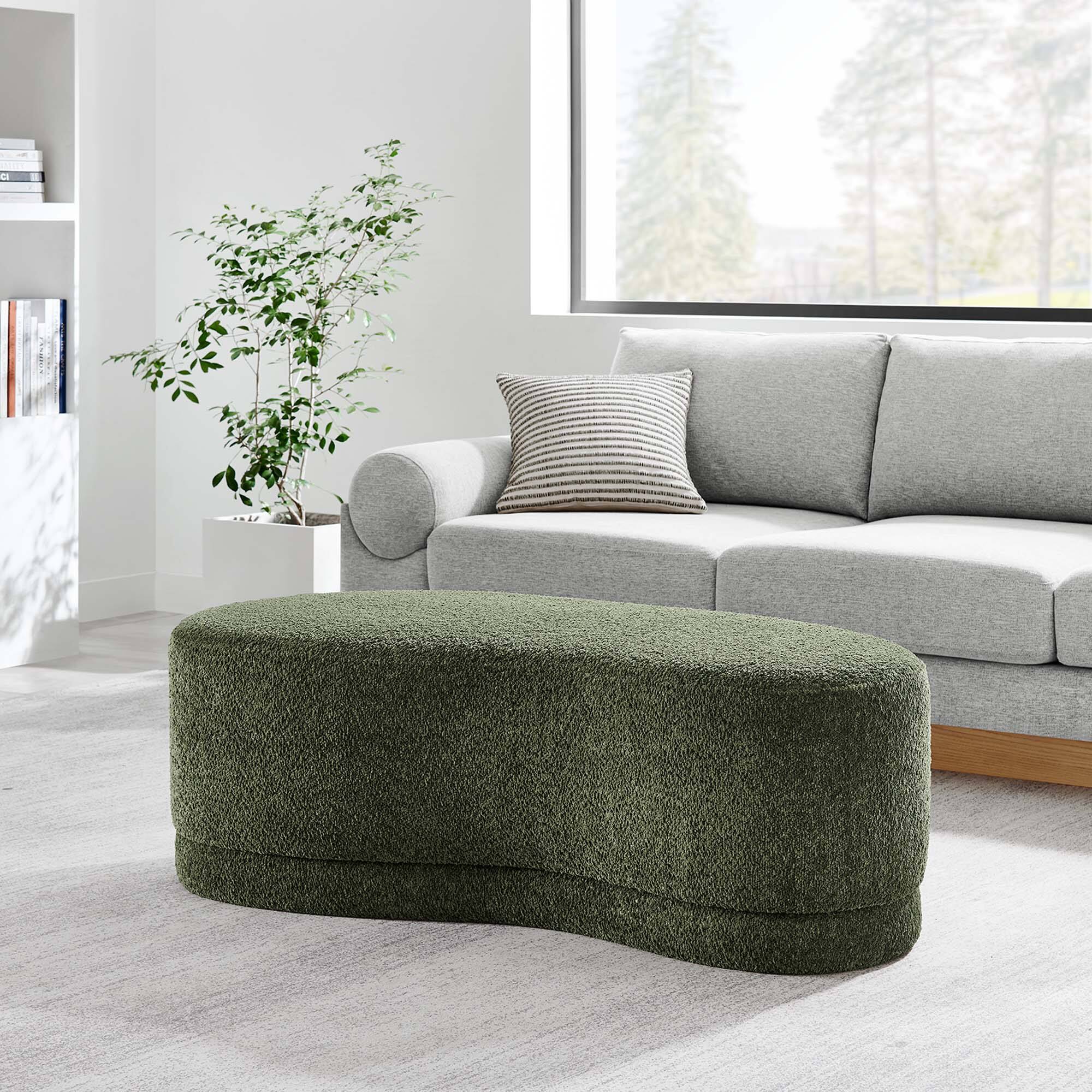 Alt View 1. Modway - Nimbus 48" Upholstered Ottoman Bench by Modway - Sage.