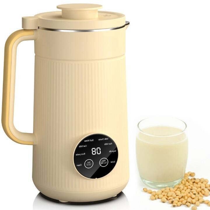 Mirfee - 35oz Nut Milk Maker - Stainless Steel Plant-Based Beverage Machine for Oat, Almond, Soya, Self-Cleaning - Yellow