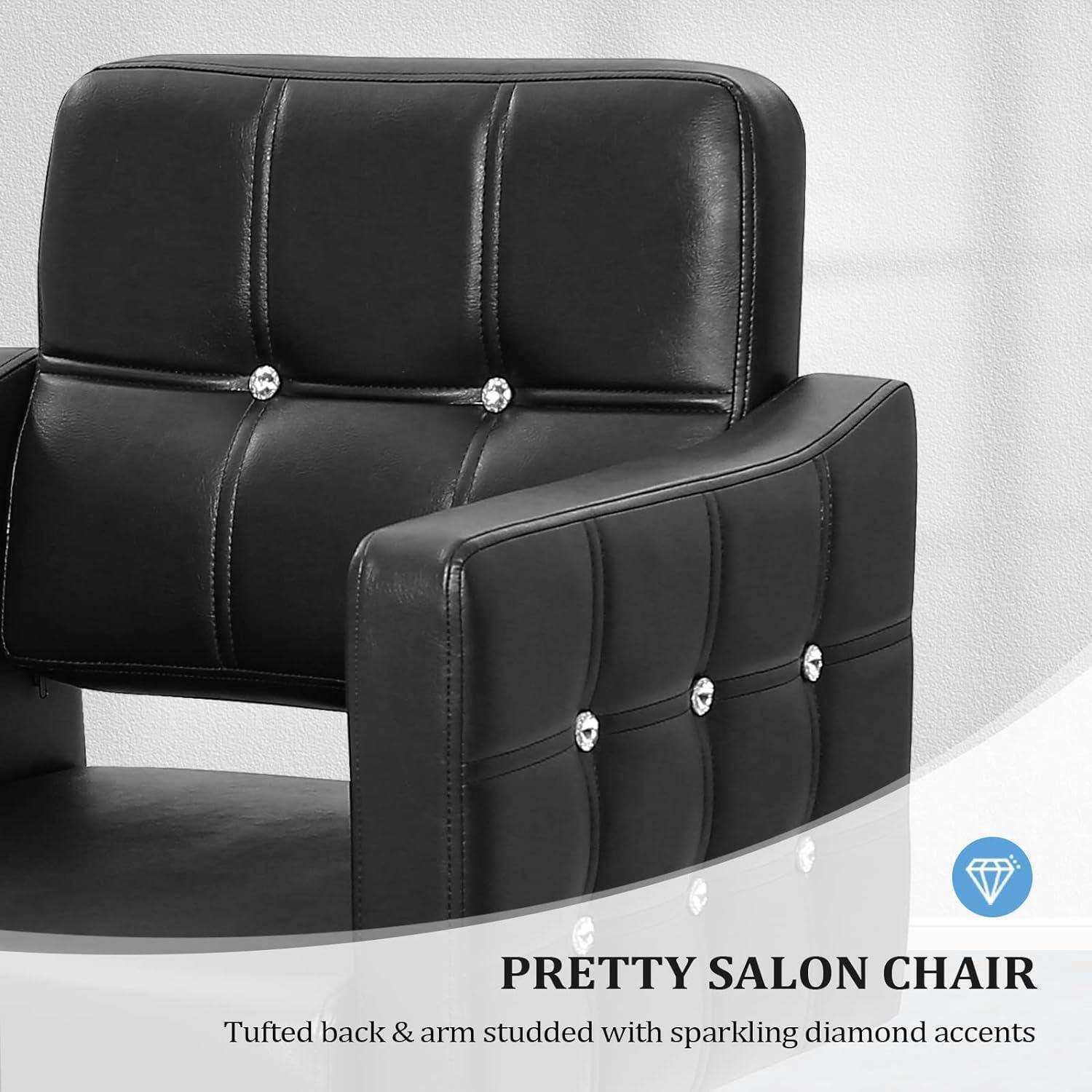 PRETTY SALON CHAIR  
Tufted back & arm studded with sparkling diamond accents