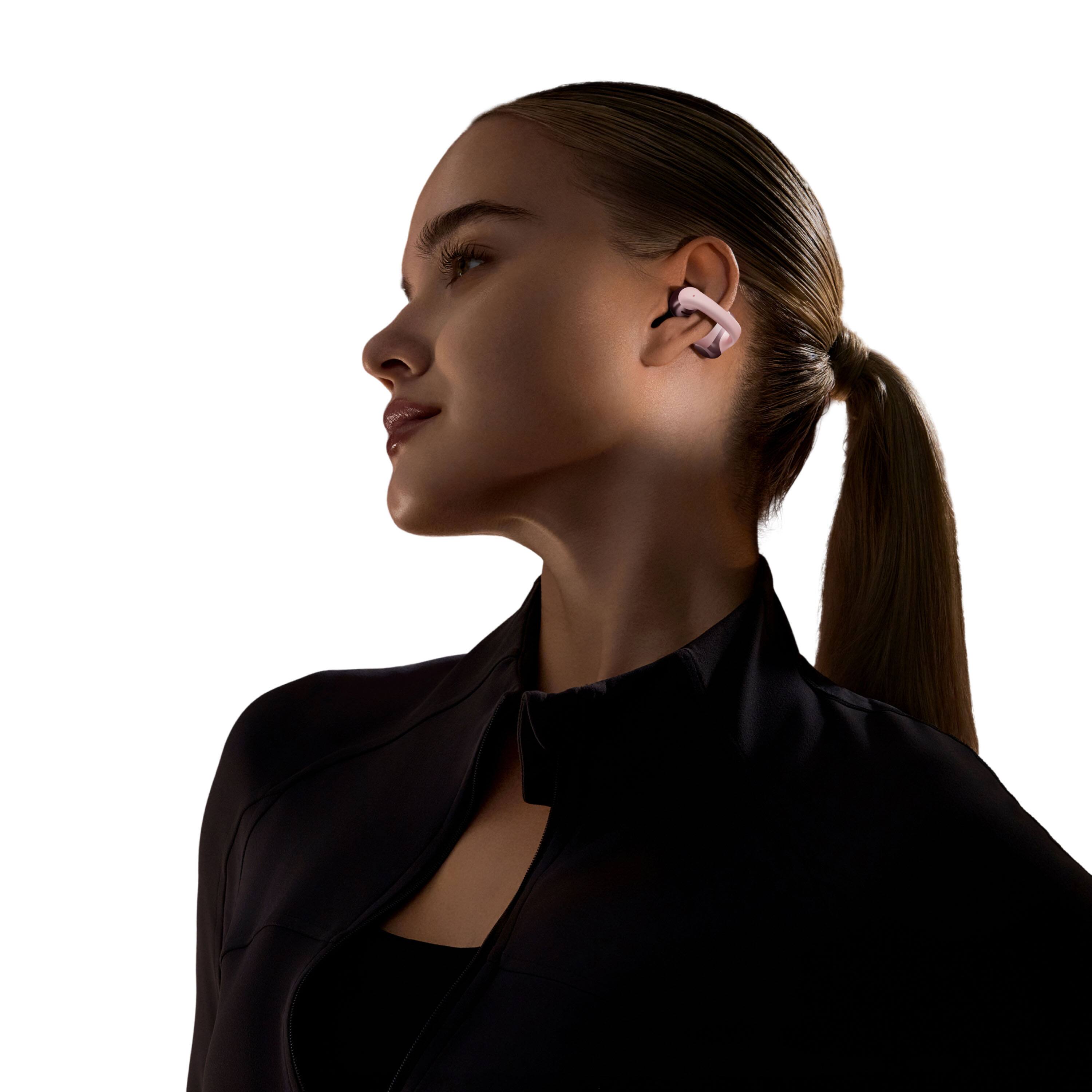 Alt View 3. Shokz - OpenDots ONE Open-Ear Clip-On True Wireless Bluetooth Earbuds - Pink.