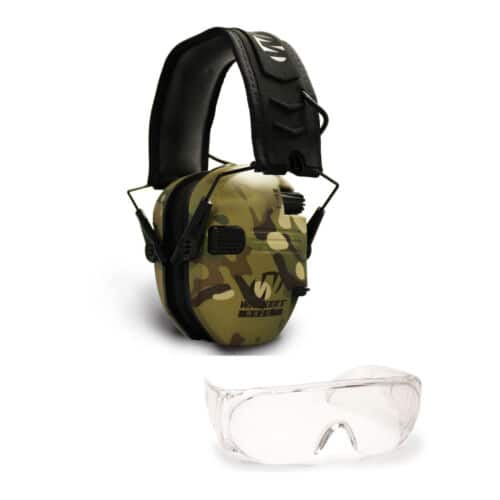 Walkers - Walker's Razor Slim Shooting Muffs (Multicam Camo, with Safety Glasses - Tan