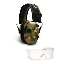 Walkers - Walker's Razor Slim Shooting Muffs (Multicam Camo, with Safety Glasses - Tan