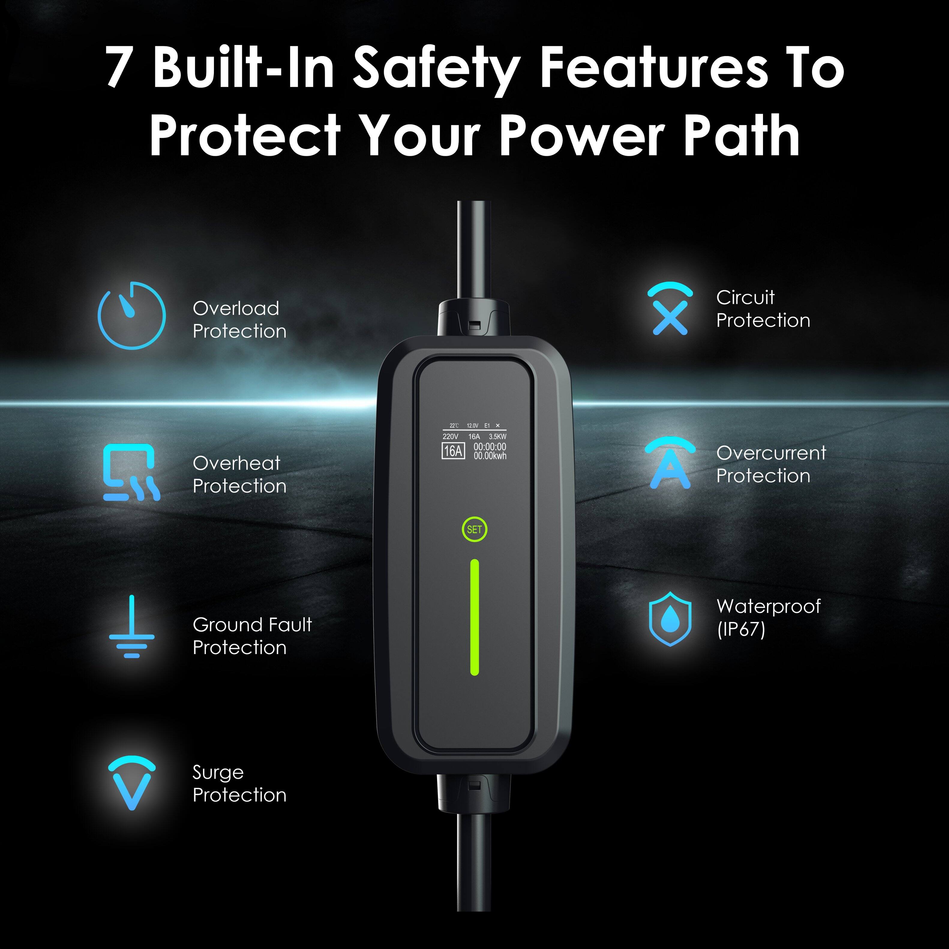 7 Built-In Safety Features To Protect Your Power Path

- Overload Protection
- Circuit Protection
- Overheat Protection
- Overcurrent Protection
- Ground Fault Protection
- Surge Protection
- Waterproof (IP67)