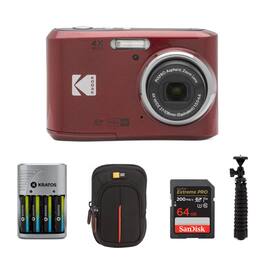 Kodak - PIXPRO FZ45 Digital Camera (Red) with Accessory bundle