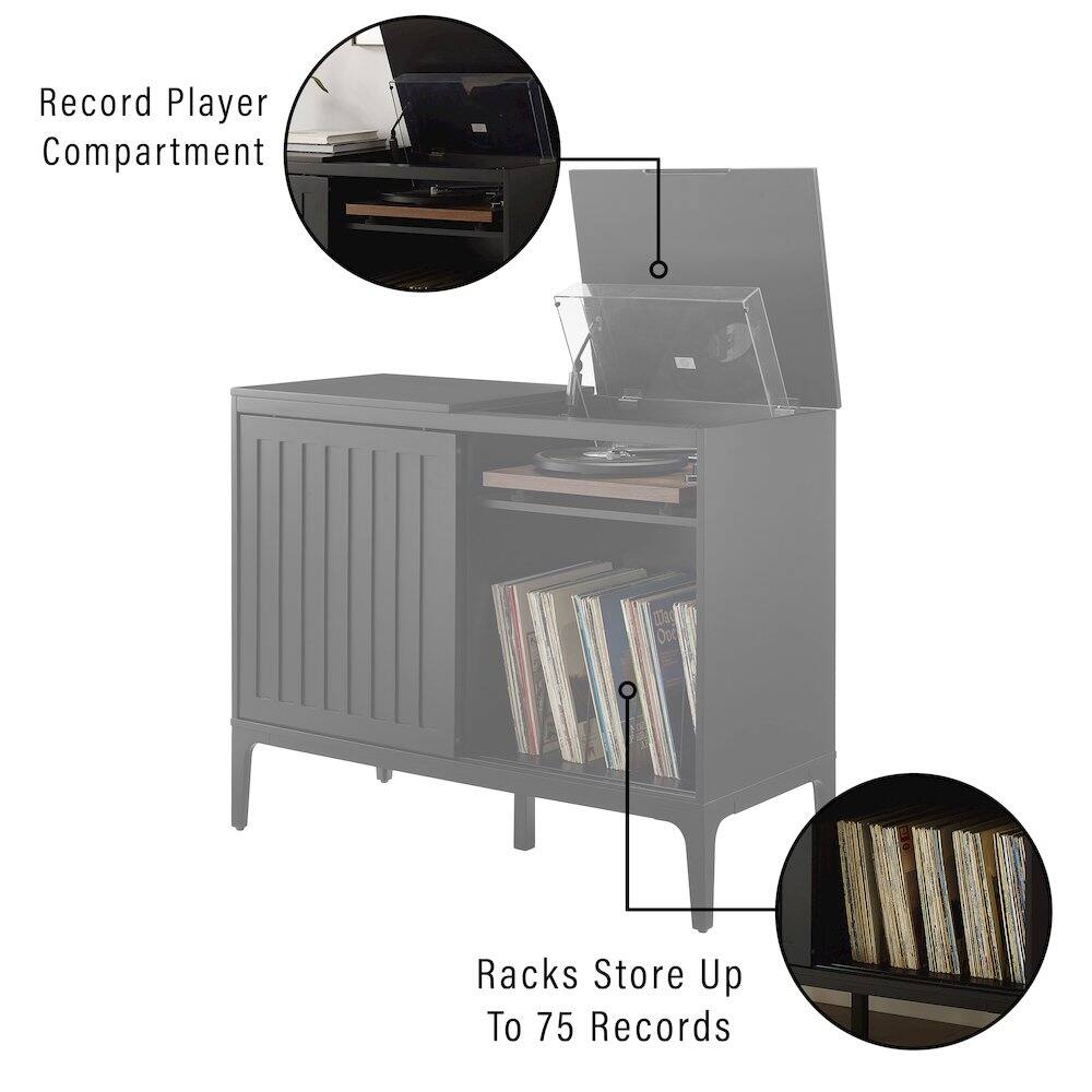 Record Player Compartment

Racks Store Up To 75 Records