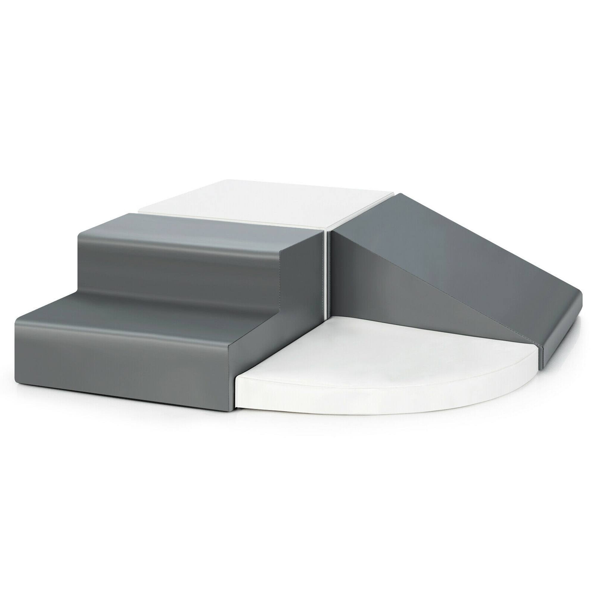 Alt View 9. Gymax - Gymax 4-Piece SoftZone Toddler Playtime Corner Climber Active Play Set Indoor - Gray.