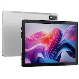 Visual Land - 10" 128GB Tablet - MediaTek Octa-Core - HD Display - Android 15 - Google Gemini Pre-Installed - Silver