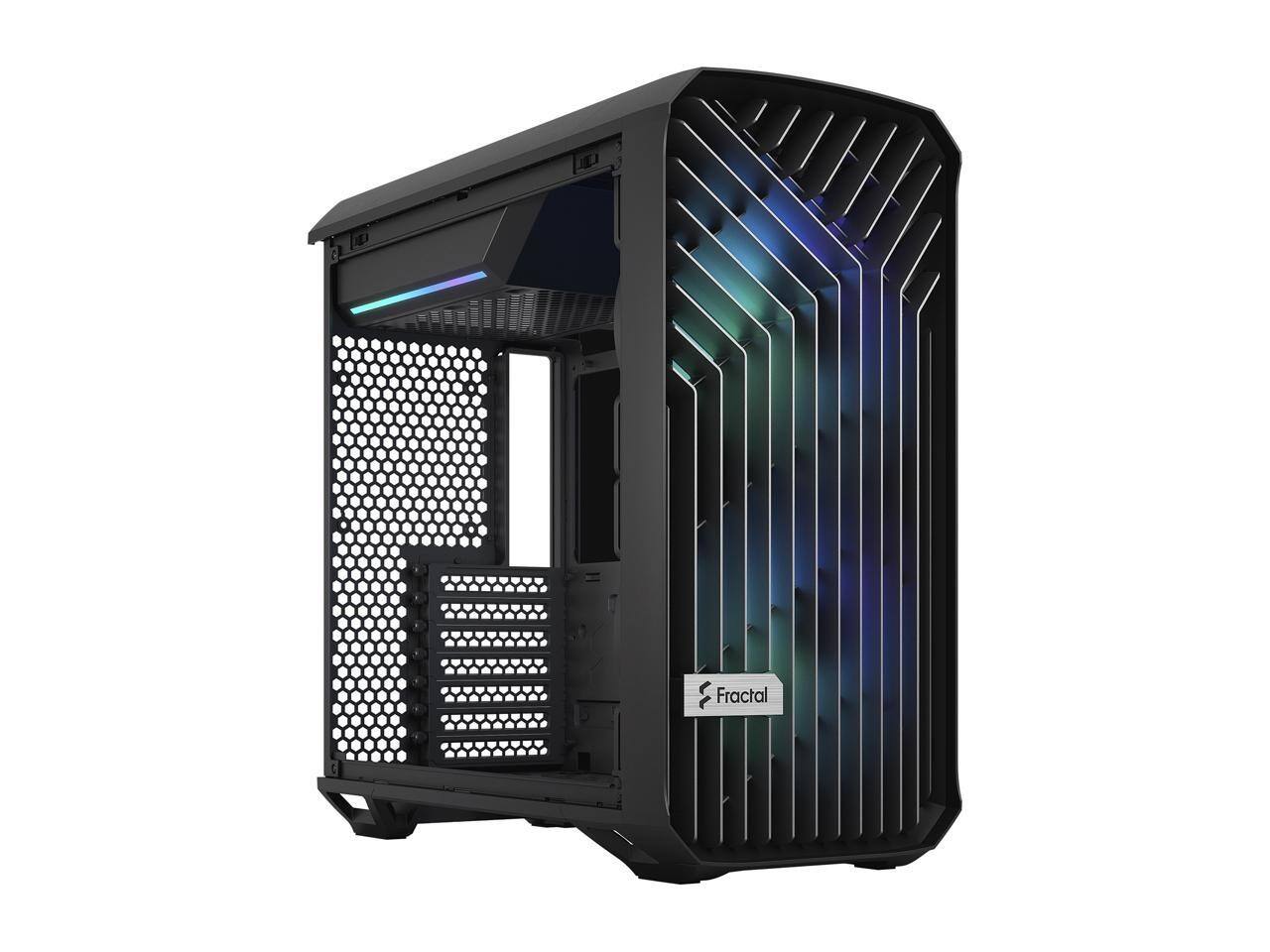 Angle. Fractal Design - Fractal Design Torrent Compact RGB Black TG Light Tempered Glass High-Airflow ATX Computer Case - Black.