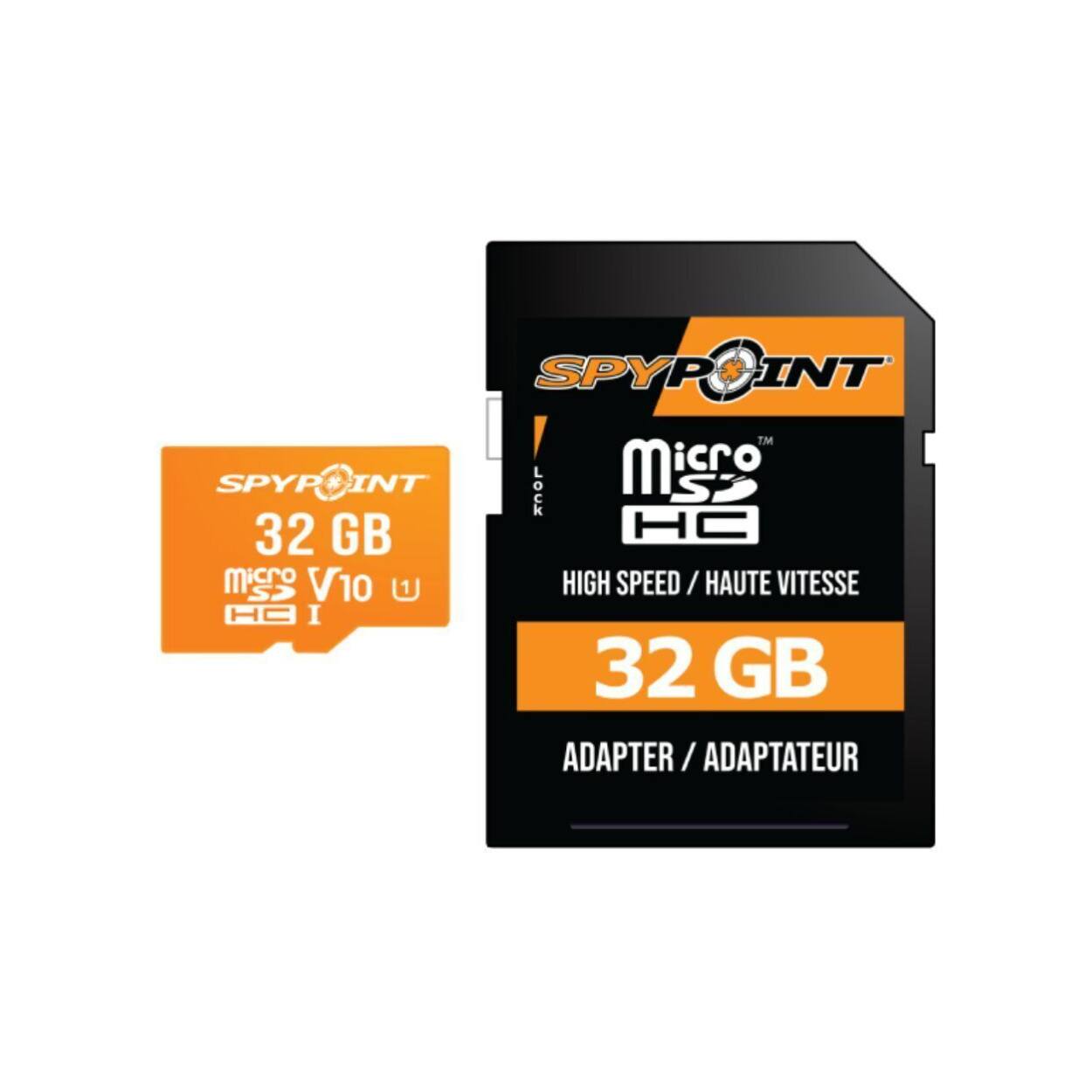 SPYPOINT INT TM SPYR INT LOCK  
32 GB Micro V10  
HIGH SPEED / HAUTE VITESSE  
32 GB ADAPTER / ADAPTATEUR