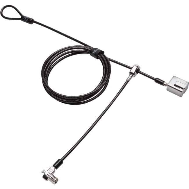 Kensington - Keyed Dual Head Cable Lock for Surface Pro and Surface Go - 5.91 ft Cable - Patented T-bar/Key Lock - Black