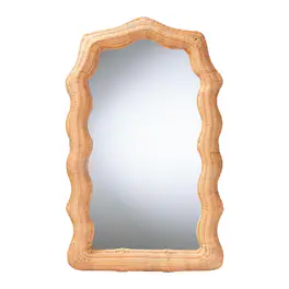bali & pari - Daray Scalloped Wall Mirror - Natural Rattan