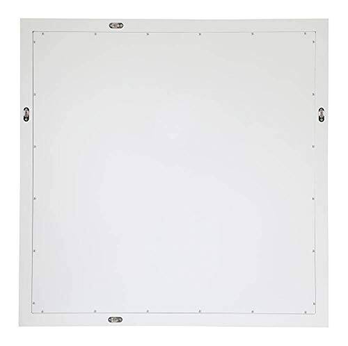 Left. Elegant Decor - Aqua square vanity mirror 36 inch in White - White.
