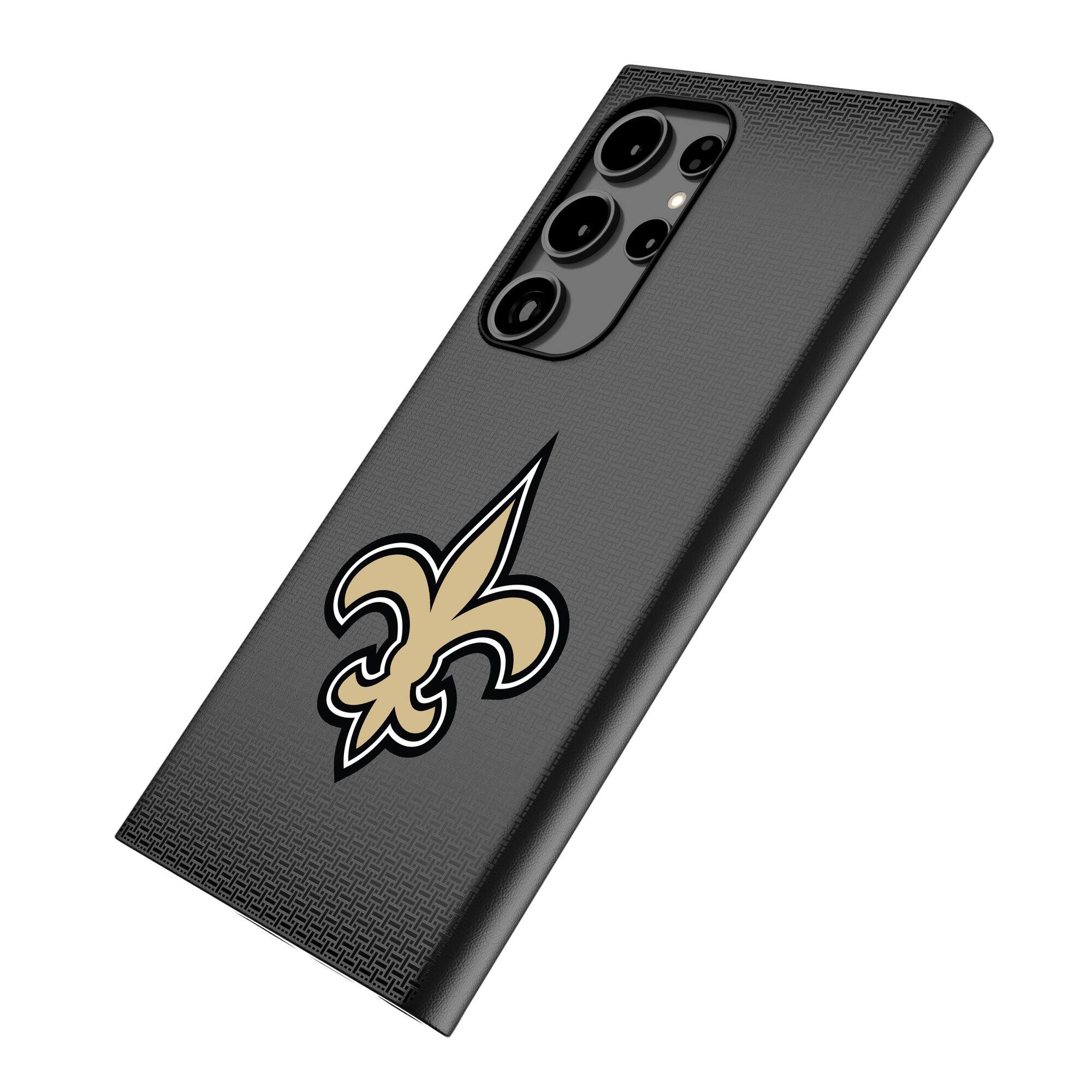 Alt View 1. Keyscaper - New Orleans Saints Linen Galaxy Magnetic Bump Case - S25 Ultra - Black.