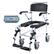 Alt View 5. VEVOR - Shower Commode Wheelchair with 4 Lockable Wheels, Footrests, Flip-up Arms, 3-Level Adjustable Height - White.