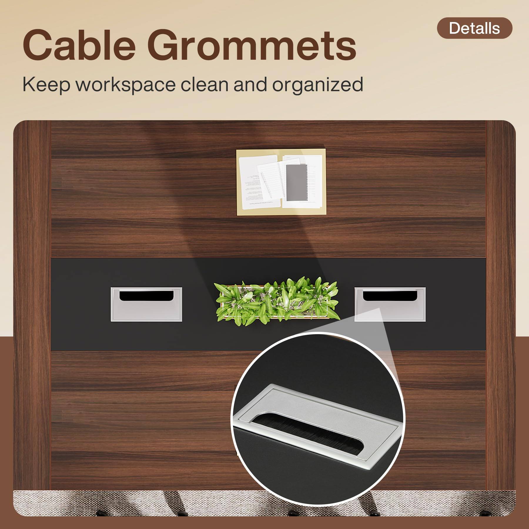Cable Grommets  
Keep workspace clean and organized  

Detalls