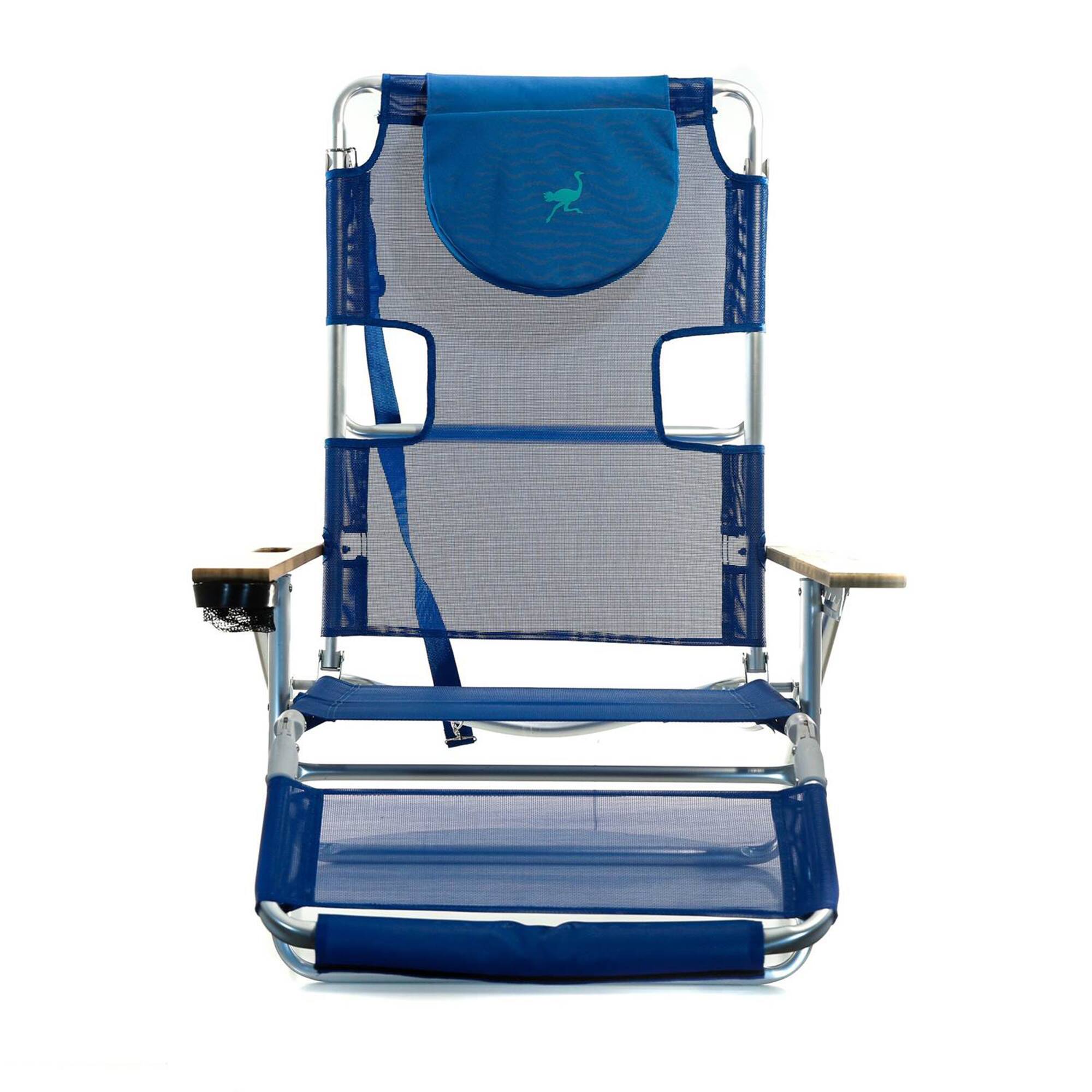 Alt View 2. Ostrich - Ostrich 3N1 Reclining Chair and Ladies Comfort On-Your-Back Beach Chair, Blue - Blue.