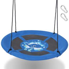 Costway - 40" Flying Saucer Tree Swing Indoor Outdoor Play Set Swing for Kids - Blue Whale