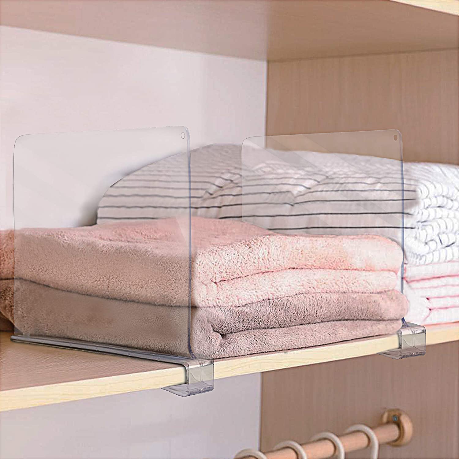 Sorbus 2 Pack Acrylic Shelf Dividers for Shelves, Great Organizer for ...