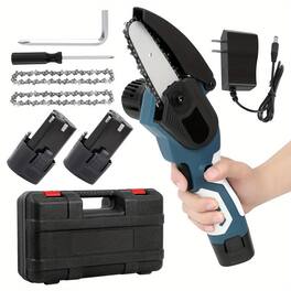 Oumilen - 12V Mini Handheld Chainsaw, Electric Cordless Chainsaw