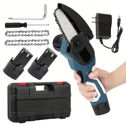 Front. Oumilen - 12V Mini Handheld Chainsaw, Electric Cordless Chainsaw.