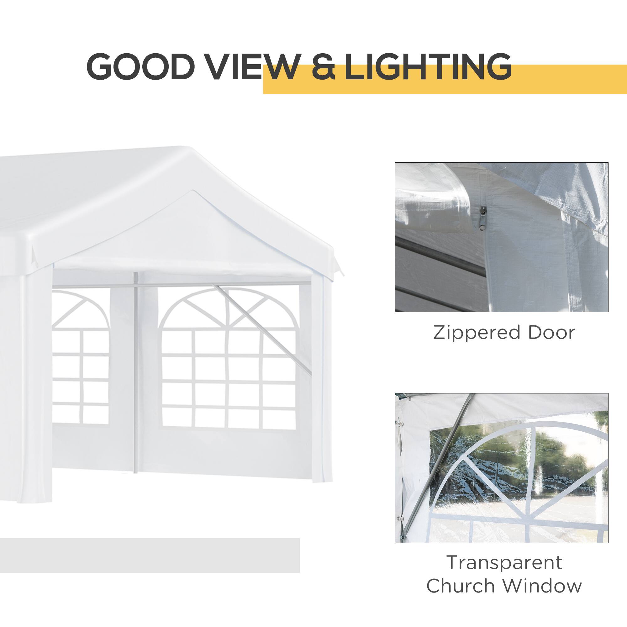 GOOD VIEW & LIGHTING
Zippered Door
Transparent Church Window