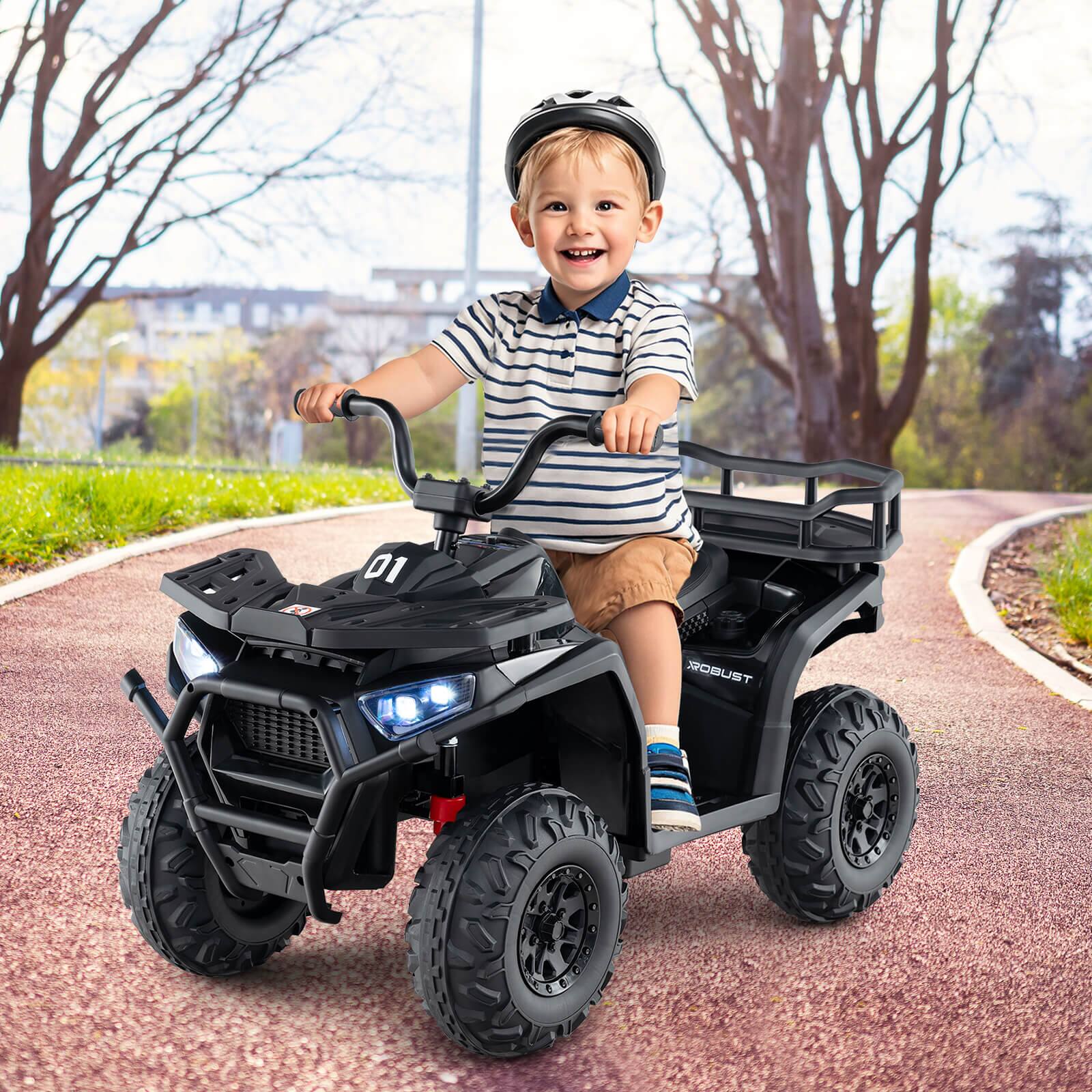 Alt View 1. Costway - Costway 24V Kids Ride on Electric ATV Car Toy with Spring Suspension & LED Lights USB - Black.