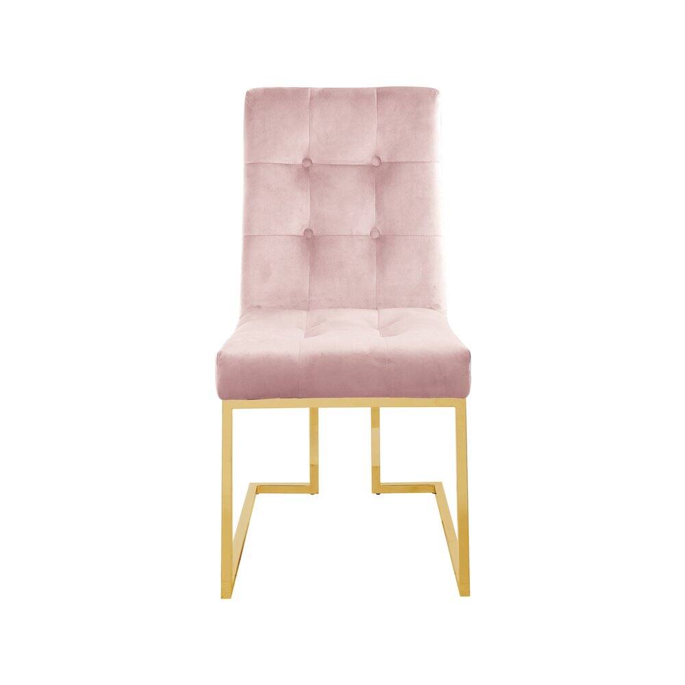 Alt View 2. Meridian Furniture - Pierre Pink Velvet Dining Chair, Set of 2 - Pink.