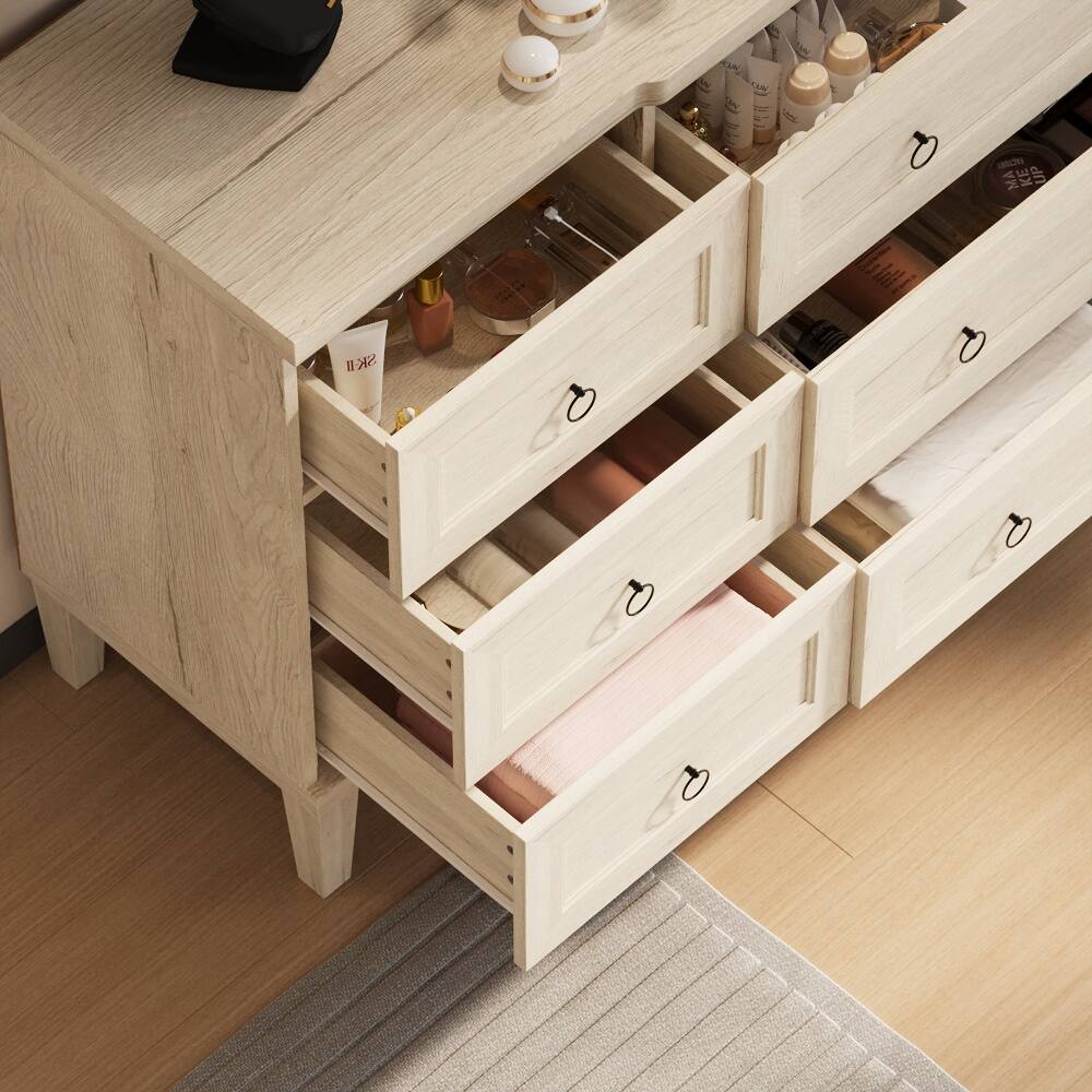 Alt View 8. FUFU & GAGA - FUFU&GAGA Vintage Horizontal Dresser – Timeless Storage with Safety Chest of Drawers - White.