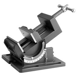 VEVOR - Tilting Vise, 4.25Inch Jaw Width, Portable Drill Press Bench Vise, 0–90° Adjustable Tilt, Durable Cast Iron Construction - Black and grey